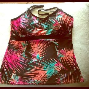 Multi-color tankini on a black background
